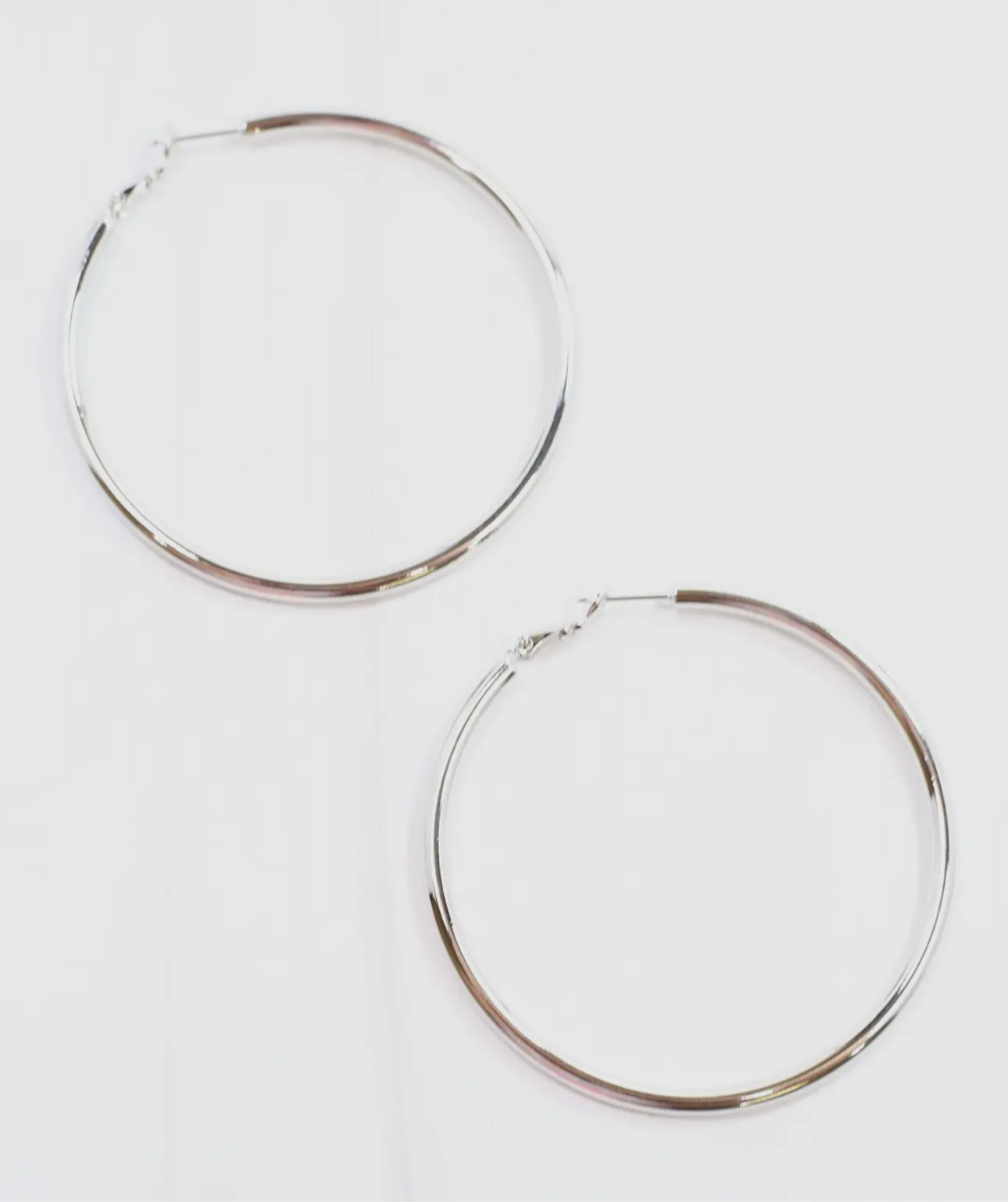 Latch Silver Hoop Earrings