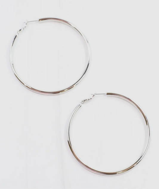 Latch Silver Hoop Earrings