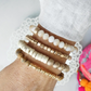 Neutral Brown Wooden Bead Bracelet Set