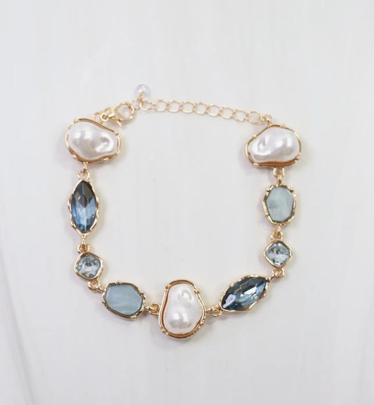 Pearl & Blue Stone Bracelet