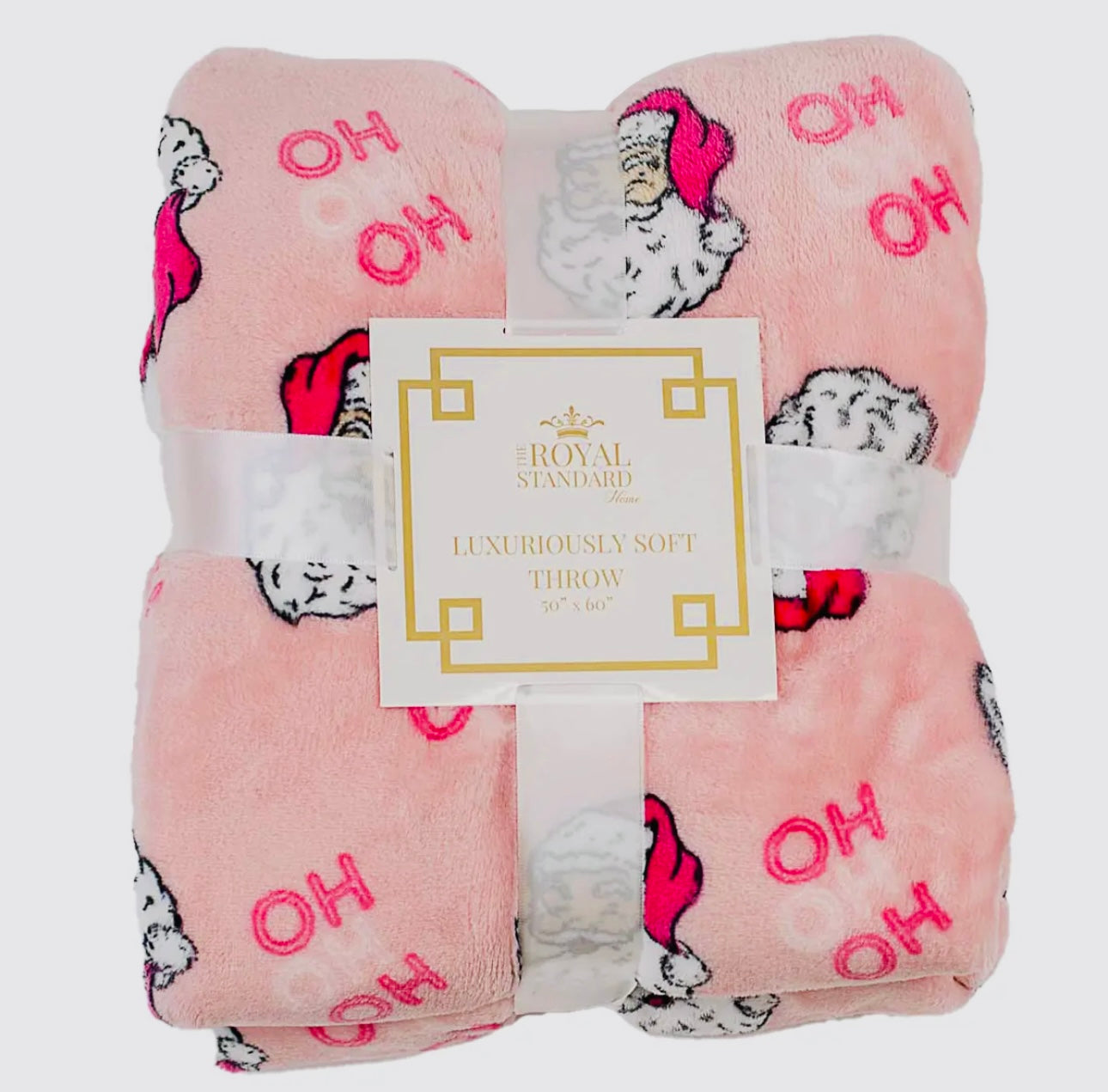 Ho Ho Ho Santa Pink Throw