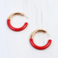 Red + Gold Hoop Earrings