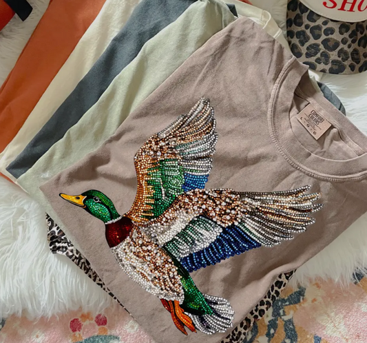 Faux Rhinestone Mallard Graphic Tee