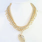 Gold Football Layered Necklace