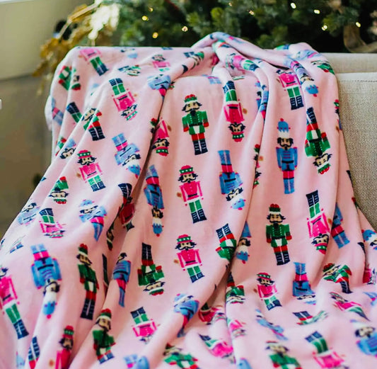 Nutcracker March Pink Throw