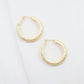 Matte Gold Hammered Hoop Earrings
