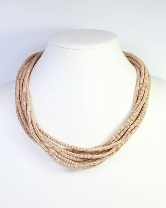 Tan Cord Layered Necklace