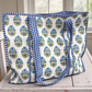 Emma Blue & White Floral Tote