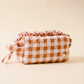 Maple Gingham Quilted Cosmetic Pouch