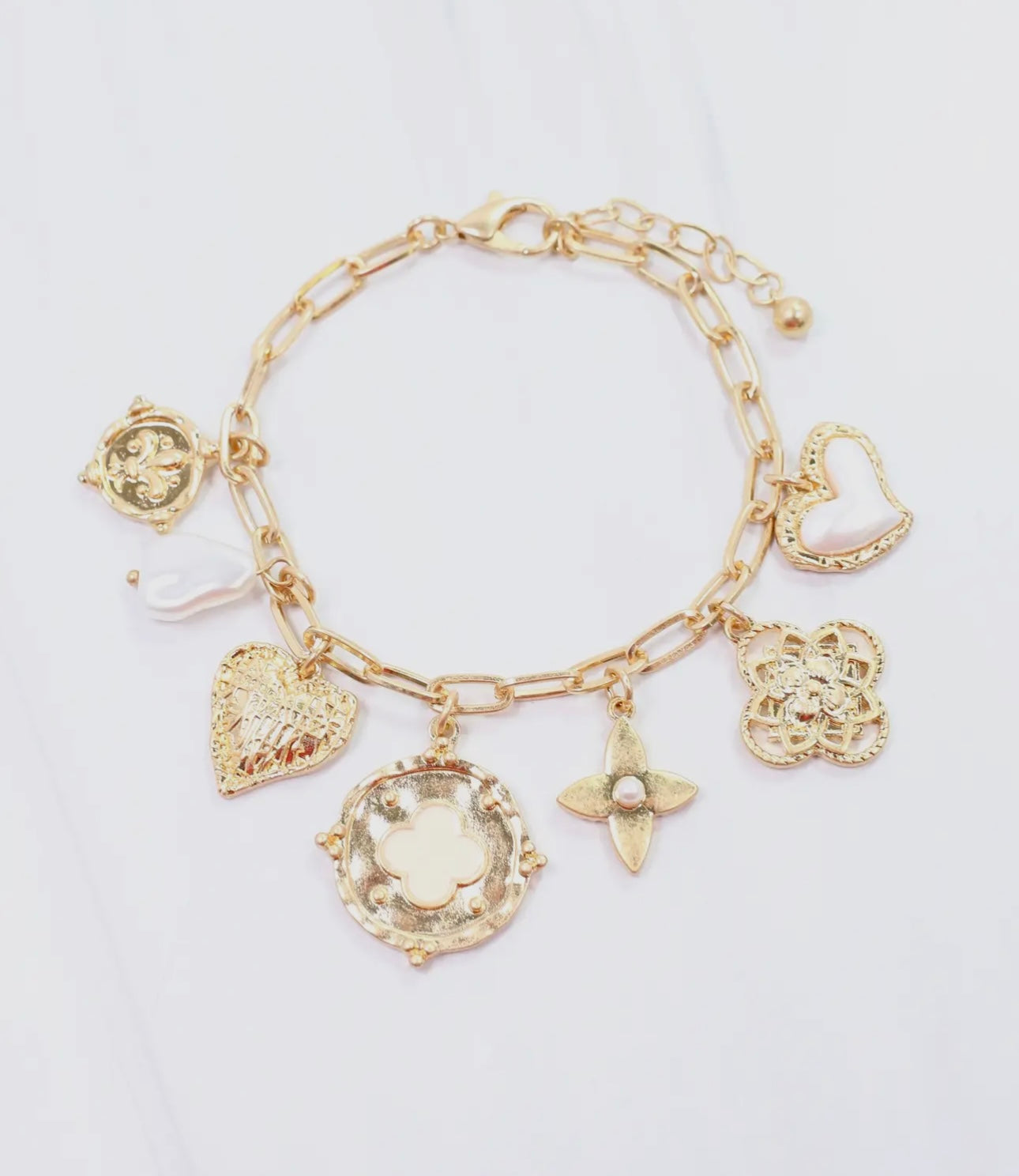 Callaway Worn Gold Charm Bracelet