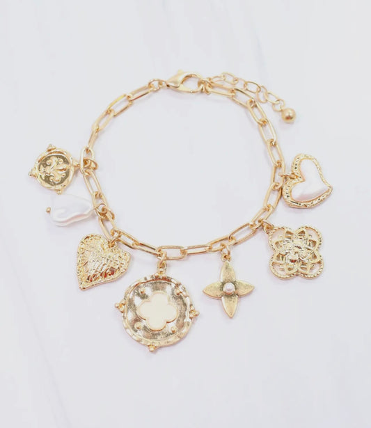 Callaway Worn Gold Charm Bracelet