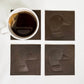 Duck Brown Leather Coasters