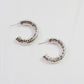 Hammered Small Hoop Silver Earrings
