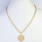 Worn Gold Dog Coin Necklace