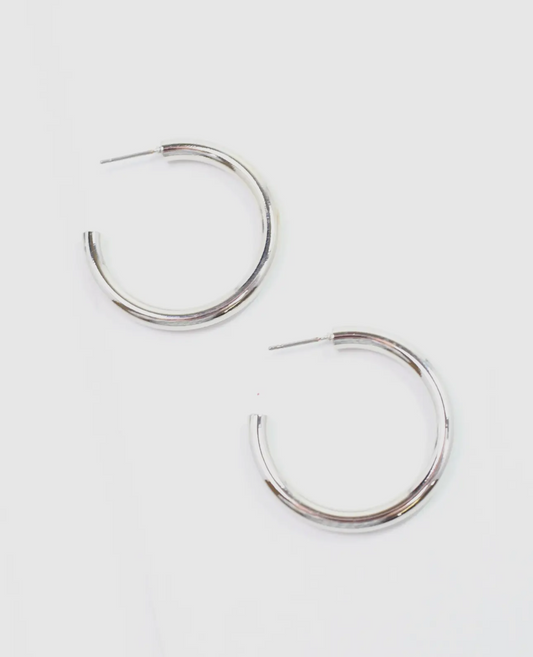 Natalie Silver Hoop Earrings