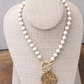 Wooden Bead Coin Toggle Necklace