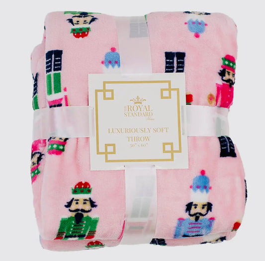 Nutcracker March Pink Throw