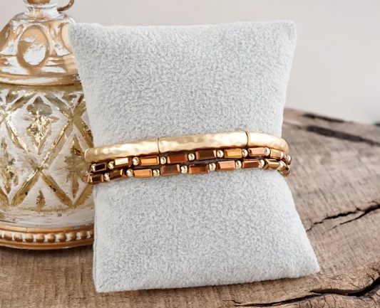 Golden Harvest Bead Bracelet Set