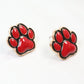 Red + Black Paw Earrings