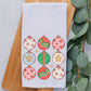 Retro Christmas Ornaments Waffle Tea Towel