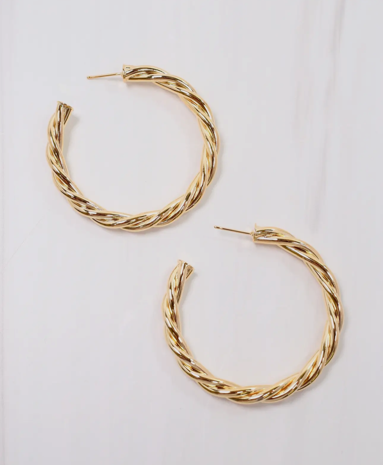 Davies Twisted Gold Hoop Earrings