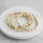Textured Silver Gold Tone Bracelet Set