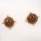 Brown Round Post Earrings
