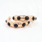 Black Stone Hoop Earrings