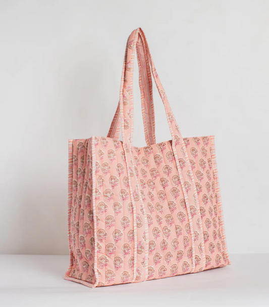 Layla Pink Quilted Tote