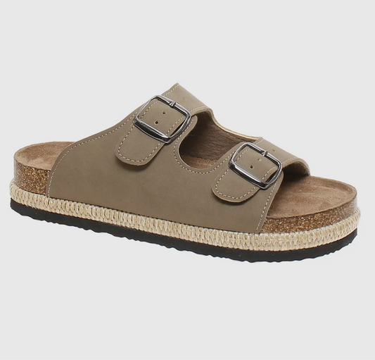 Taupe Buckle Sandal