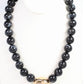Gold Stone Black Beaded Necklace