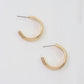 Ribbed Worn Gold Hoop Earrings
