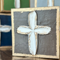 Leather Brown Cross Wood Block