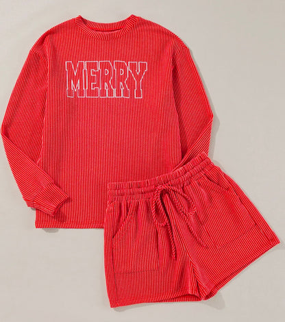 Merry Red Ribbed Set