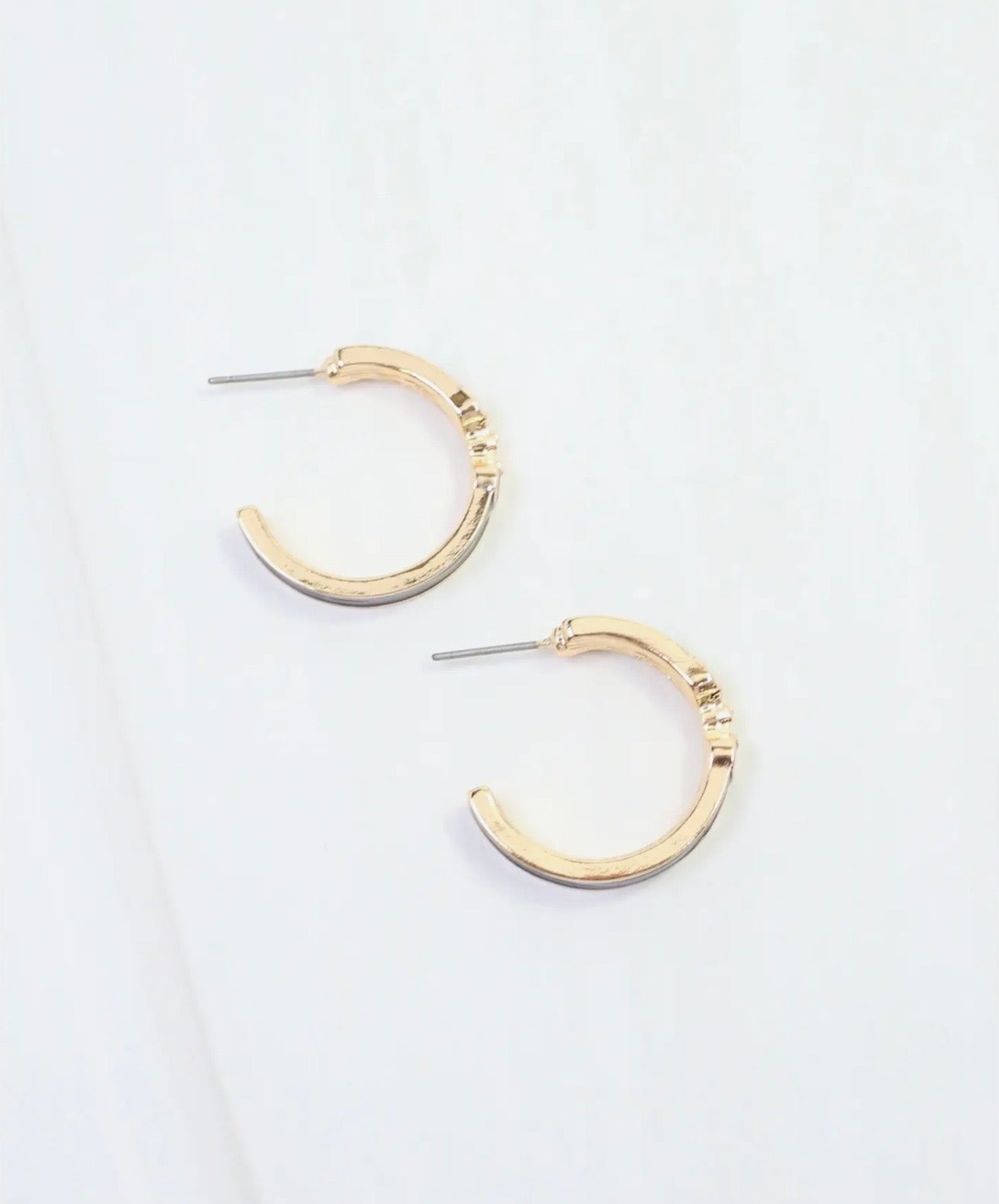 Black Horsebit Hoop Earrings