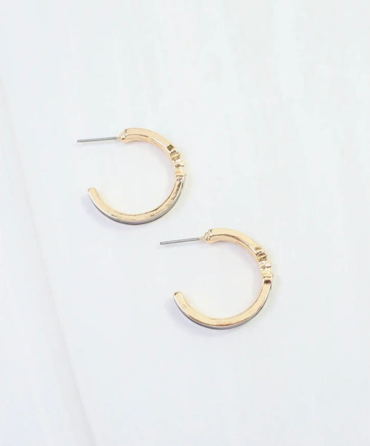 Black Horsebit Hoop Earrings