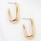 Sleek Oval Gold Hoop Earrings