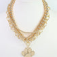 Gold Paw Print Layered Necklace