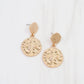 Gold Coin Drop Earrings