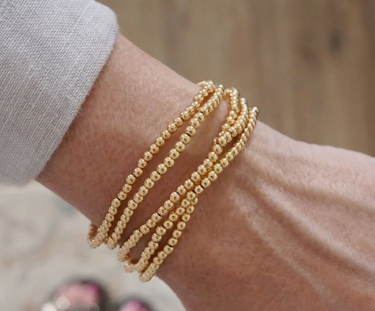 Dainty Gold Bead Bracelet Set
