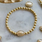 Gold Football Bead Bracelet