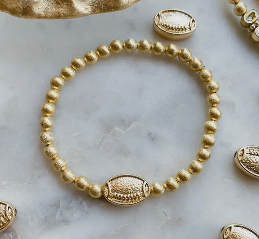 Gold Football Bead Bracelet