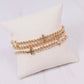 Gold Cross Bead Bracelet Set