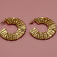 Ribbed Gold Hoop Earrings