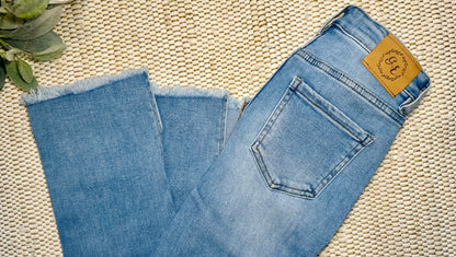 Medium Wash Side Split Jeans