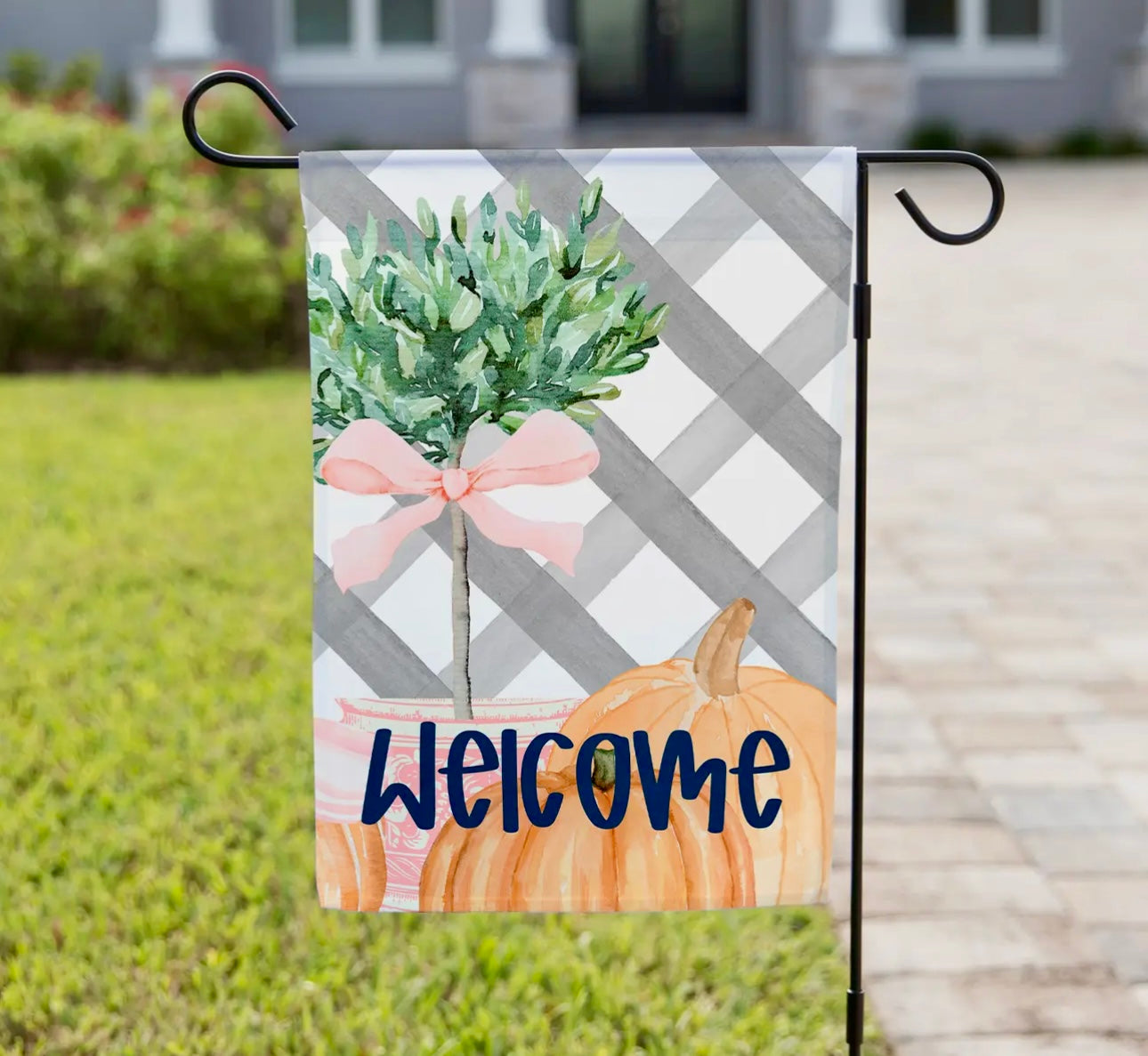 Welcome Pumpkins with Shrub Garden Flag